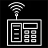 Intruder Alarm WiFi enabled remote control icon on black background.